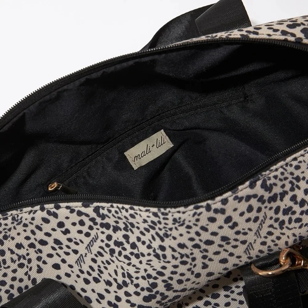 Anthropologie Mali & Lili Brand New Cream & Black Weekender Travel Bag